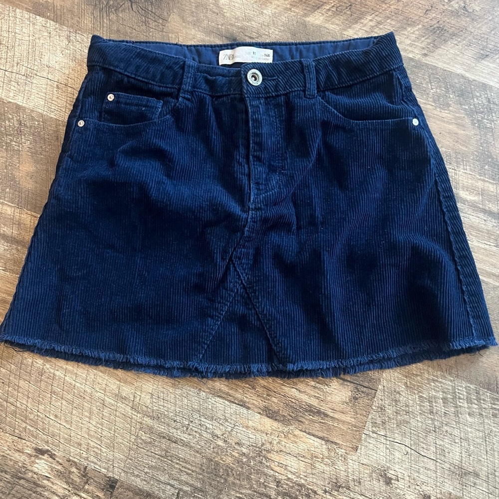 Zara Kids Dark Blue Corduroy Skirt